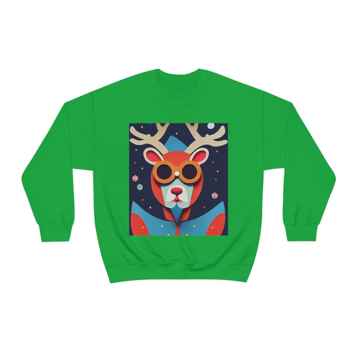 Explorer Reindeer Original Art. Unisex Heavy Blend Crewneck Sweatshirt.