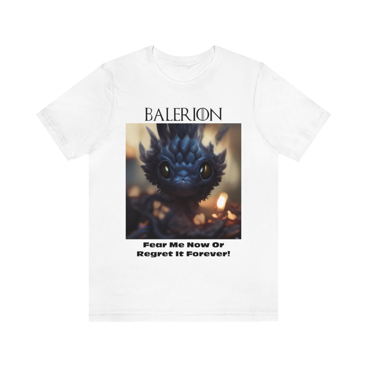 Funny Baby Balerion Dragon. Original Art. Unisex Jersey Short Sleeve Tee.