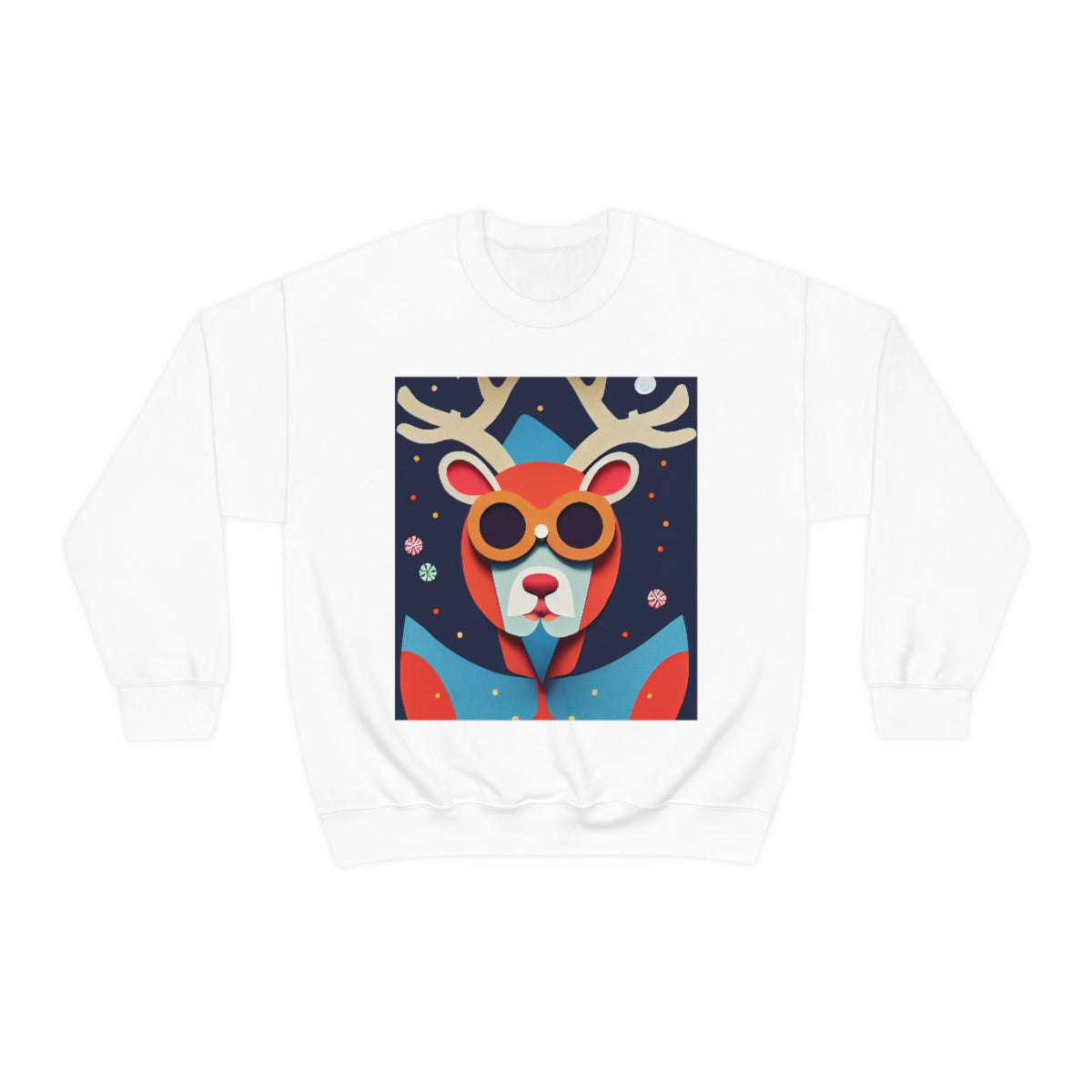 Explorer Reindeer Original Art. Unisex Heavy Blend Crewneck Sweatshirt.