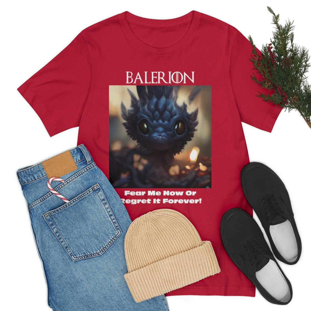 Funny Baby Balerion Dragon. Original Art. Unisex Jersey Short Sleeve Tee.