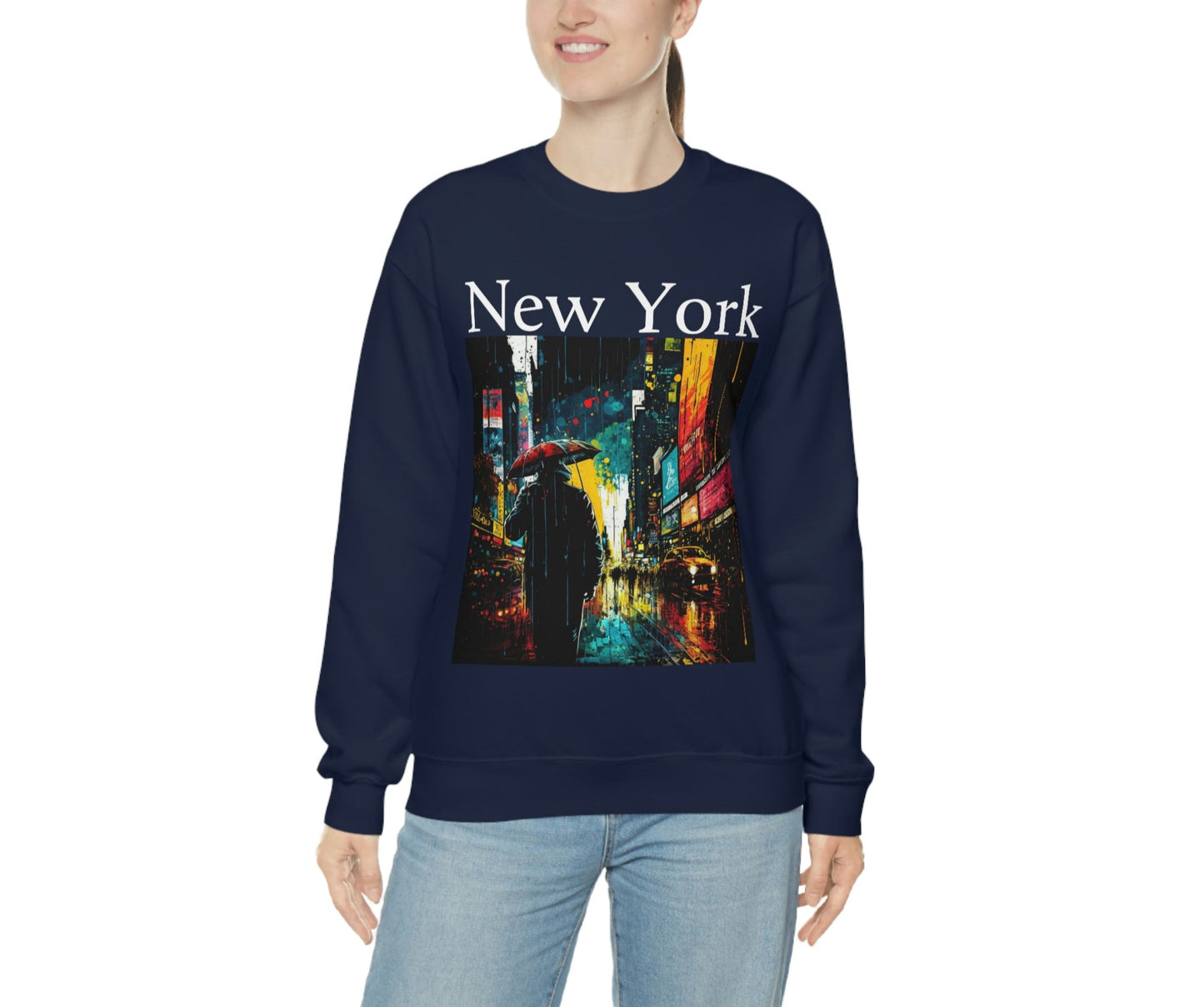 Times Square, New York City. Original Art. Unisex Heavy Blend Crewneck Sweatshirt.